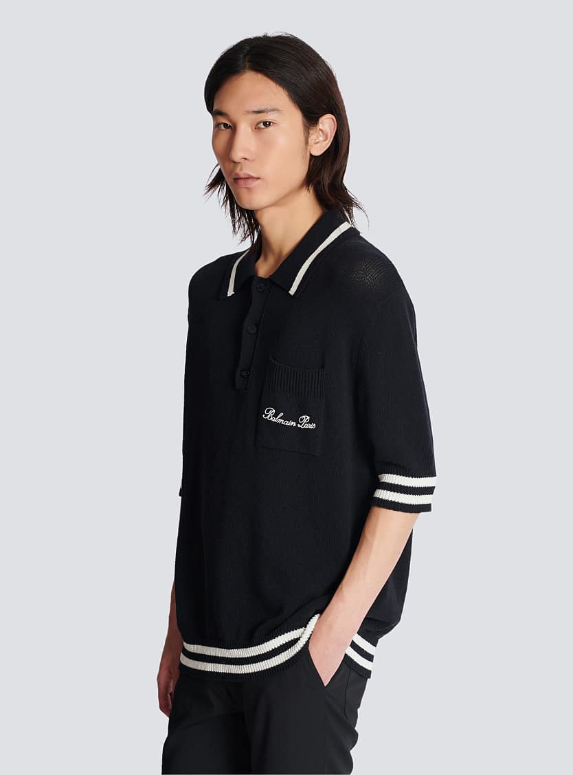 Balmain
Wool polo shirt with Balmain Signature embroidery