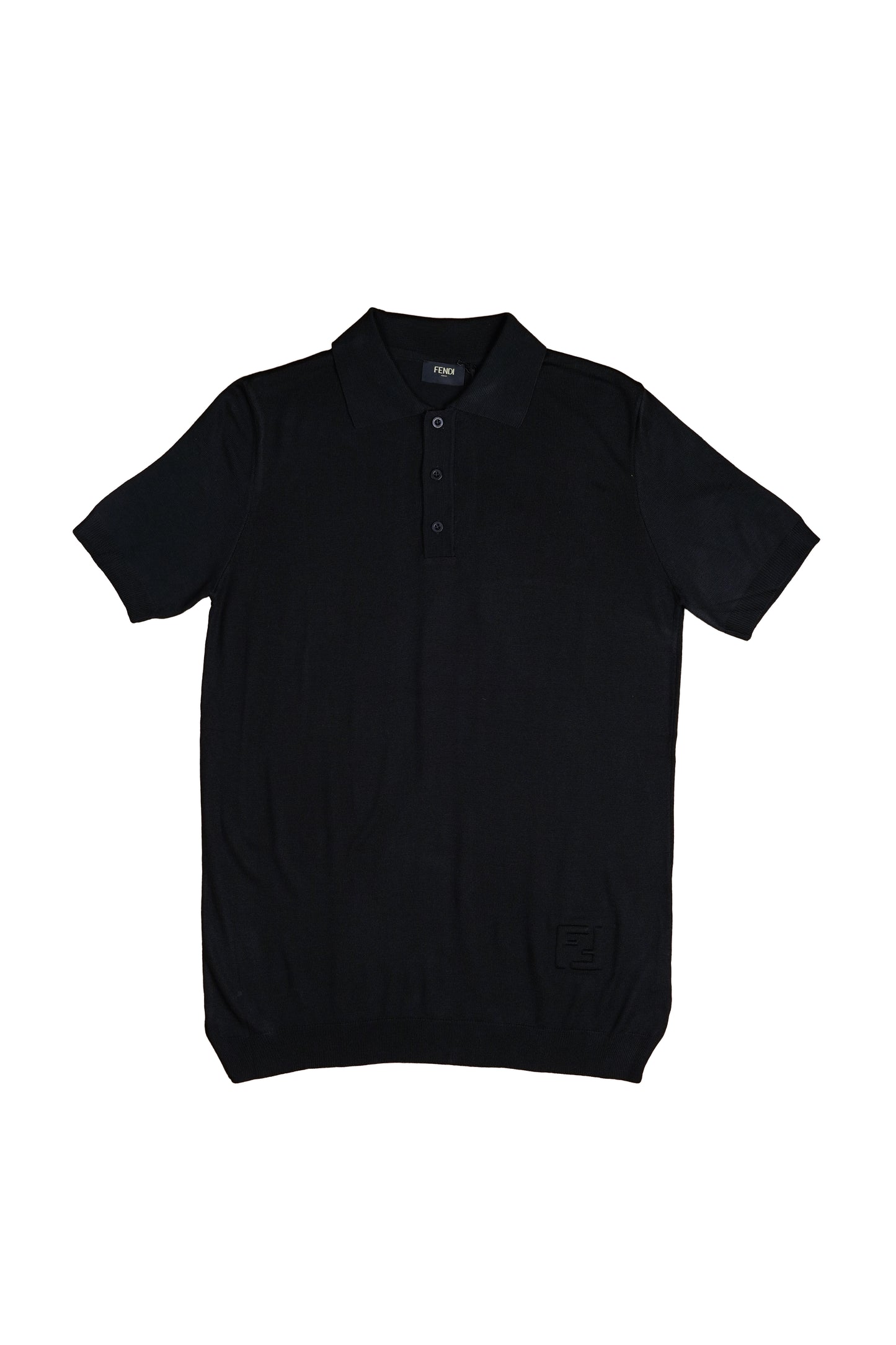 Fendi black Wool Polo Shirt