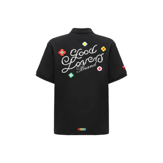 GOODBRAND Good Loves 3D Embroidered Slogan Polo Shirt