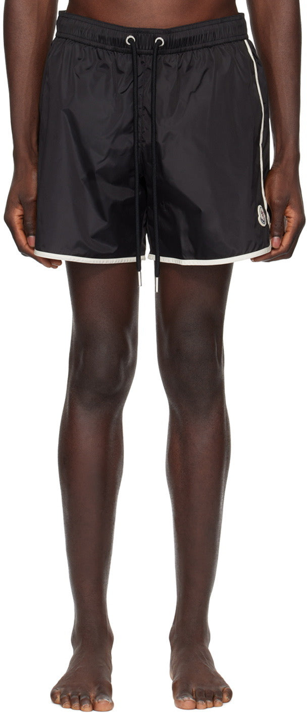 Moncler Black Patch Swim Shorts