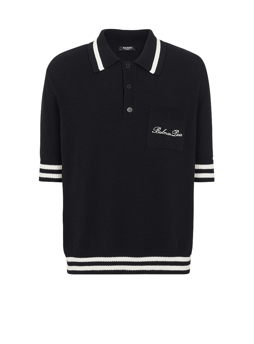Balmain
Wool polo shirt with Balmain Signature embroidery