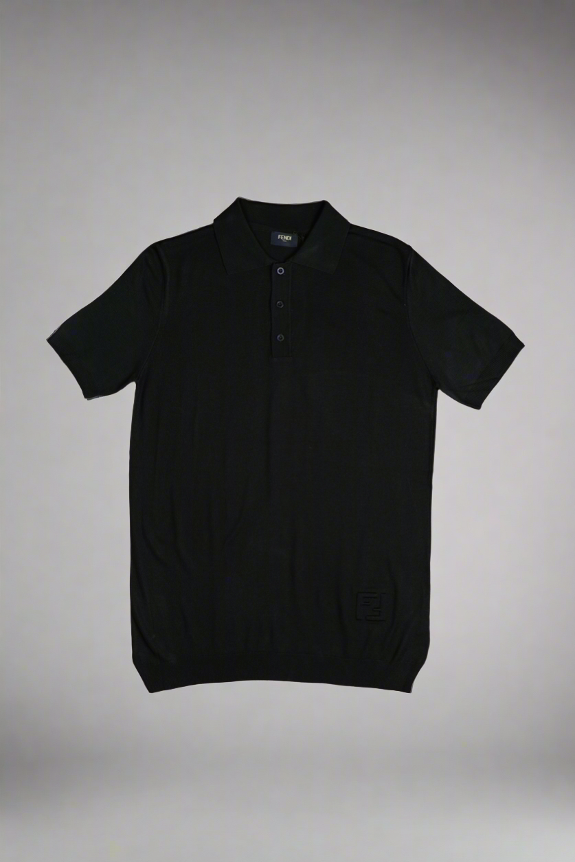 Fendi black Wool Polo Shirt