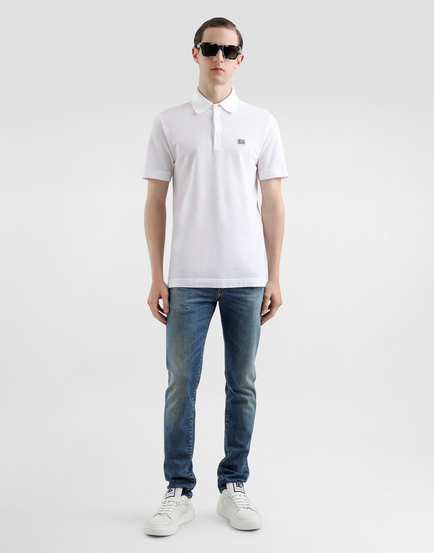 Dolce & Gabbana Cotton polo-shirt with logo tag