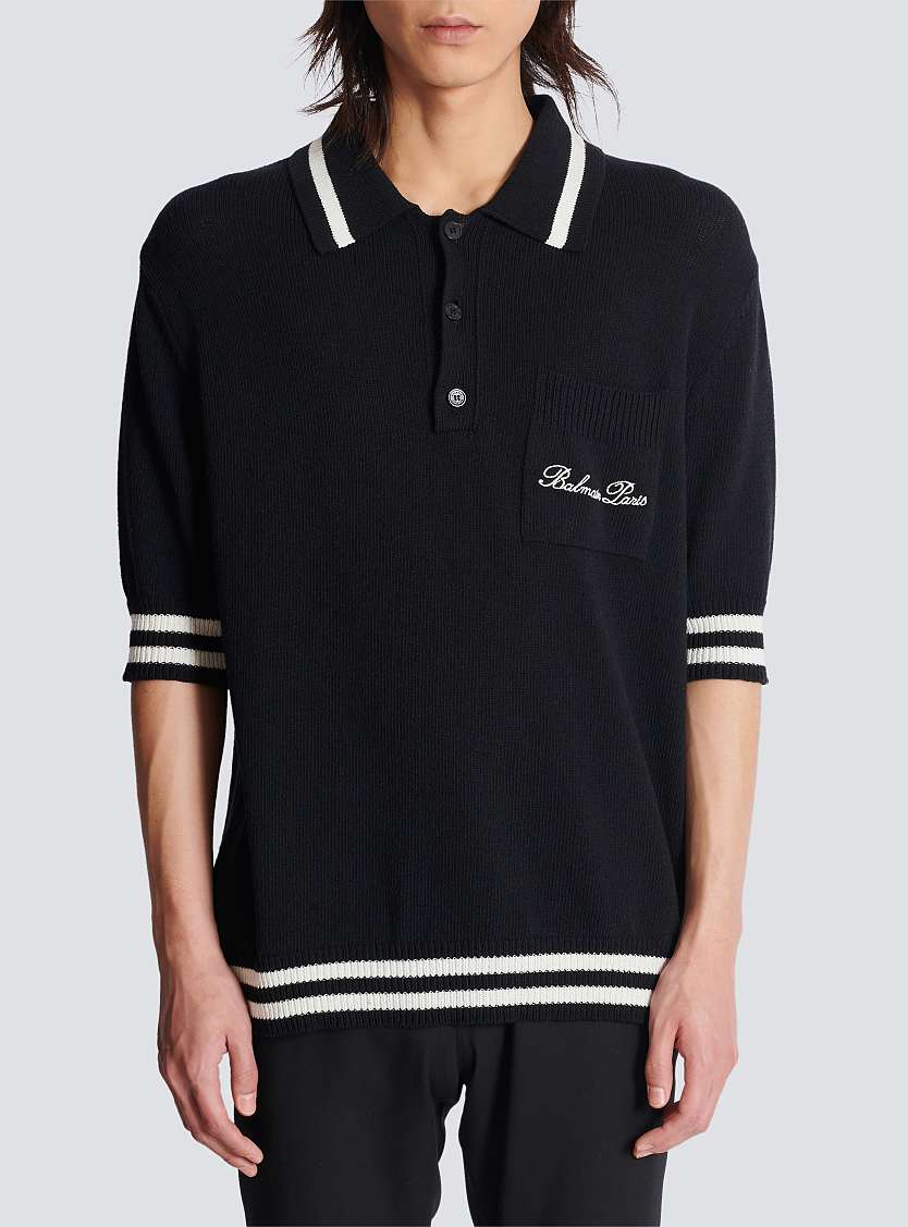 Balmain
Wool polo shirt with Balmain Signature embroidery