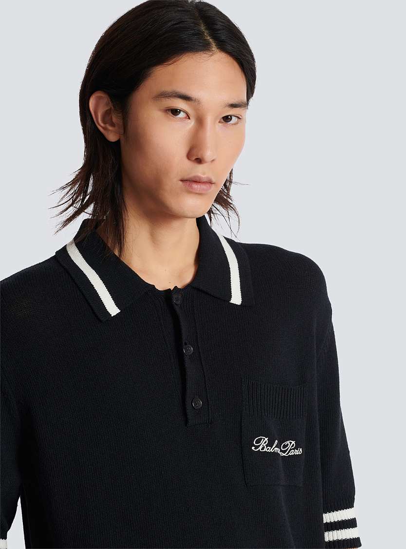 Balmain
Wool polo shirt with Balmain Signature embroidery