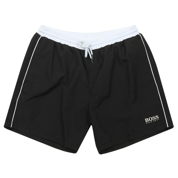 BOSS QUICK-DRY SWIM SHORTS WITH LOGO PRINT