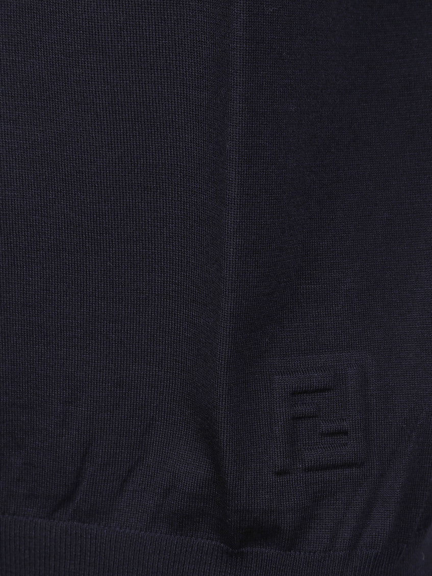 Fendi Blue Wool Polo Shirt