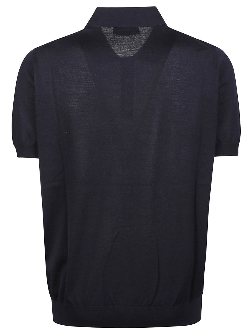 Fendi Blue Wool Polo Shirt