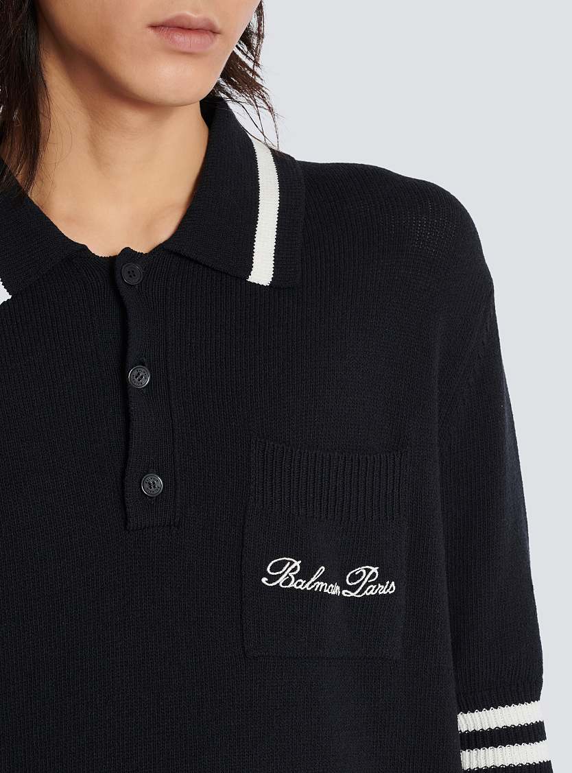 Balmain
Wool polo shirt with Balmain Signature embroidery