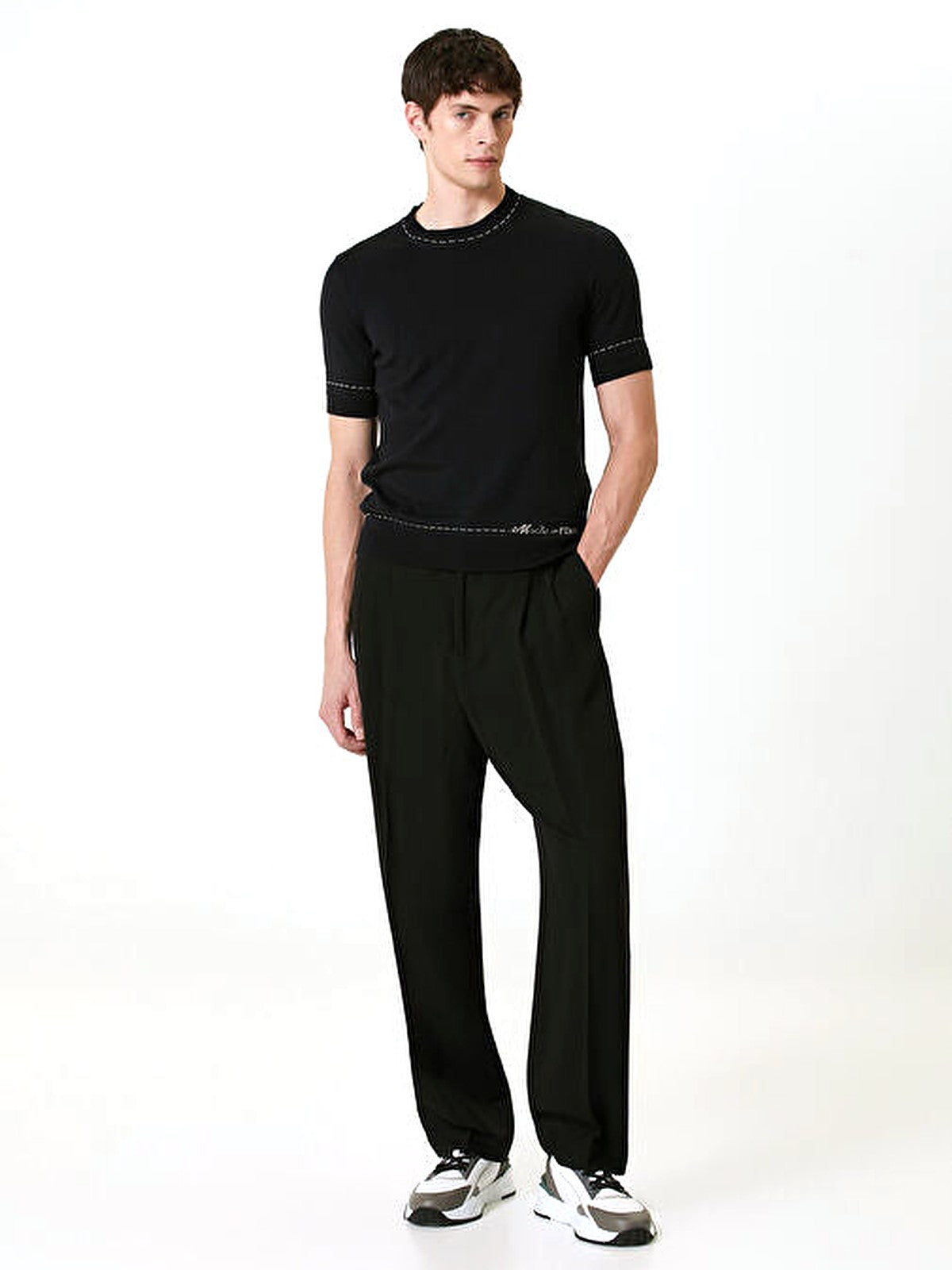 Fendi Logo Jacquard Knit Tee
