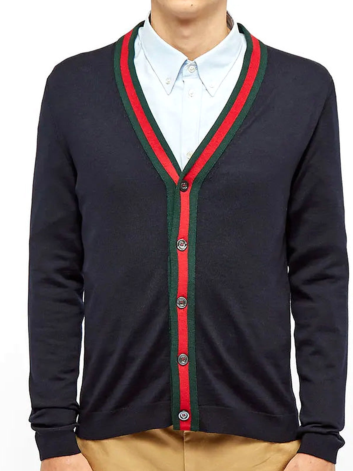 Gucci Web Stripe Cardigan (Navy)