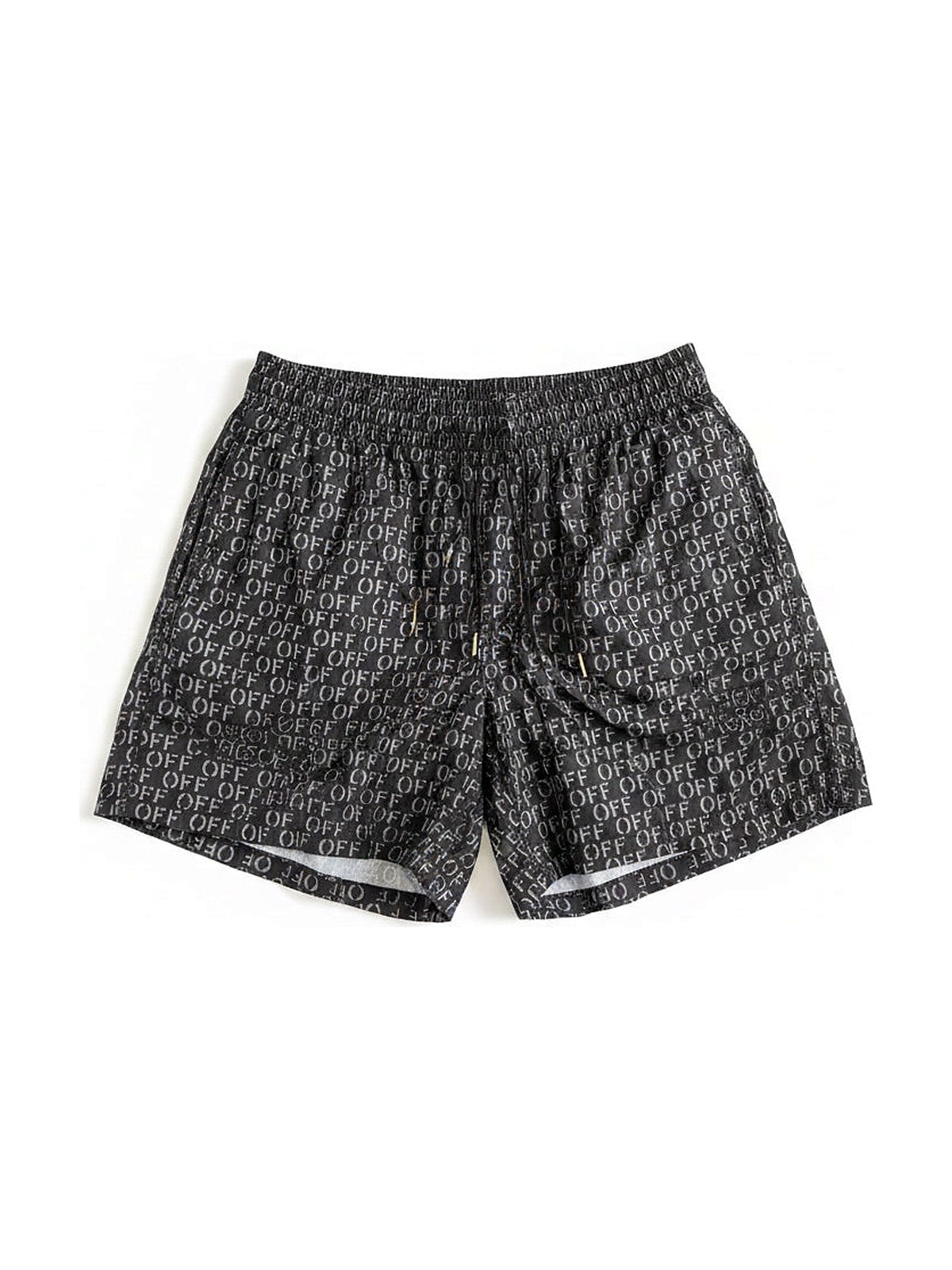 Off-White swim shorts (black print)