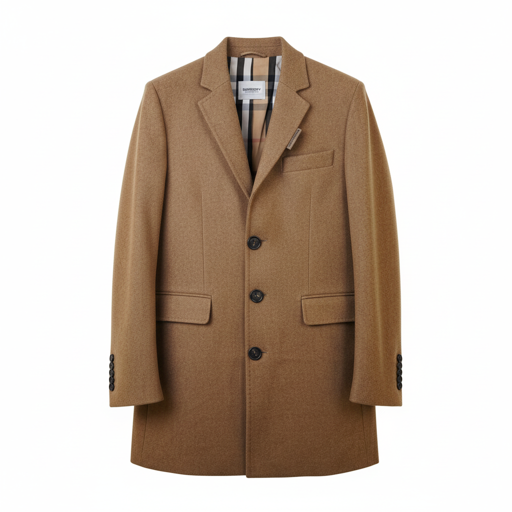 BURBERRY

Button Detail Wool Cashmere Tailored Coat