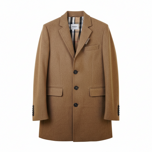 BURBERRY

Button Detail Wool Cashmere Tailored Coat