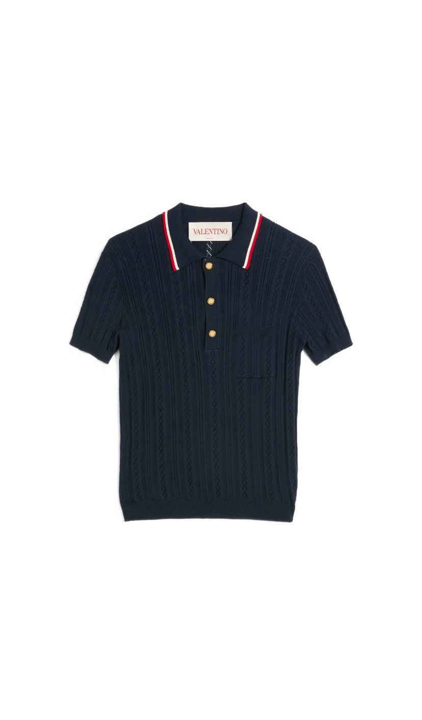 Valentino Garavani navy polo shirt