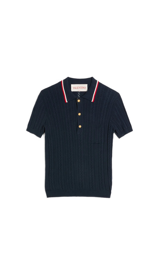 Valentino Garavani navy polo shirt