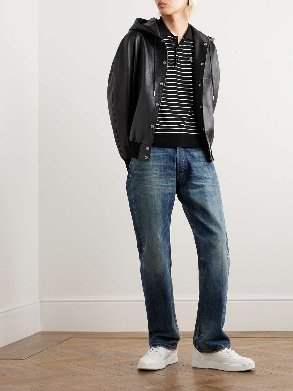 CELINE Triomphe Polo In Striped Fine Cotton