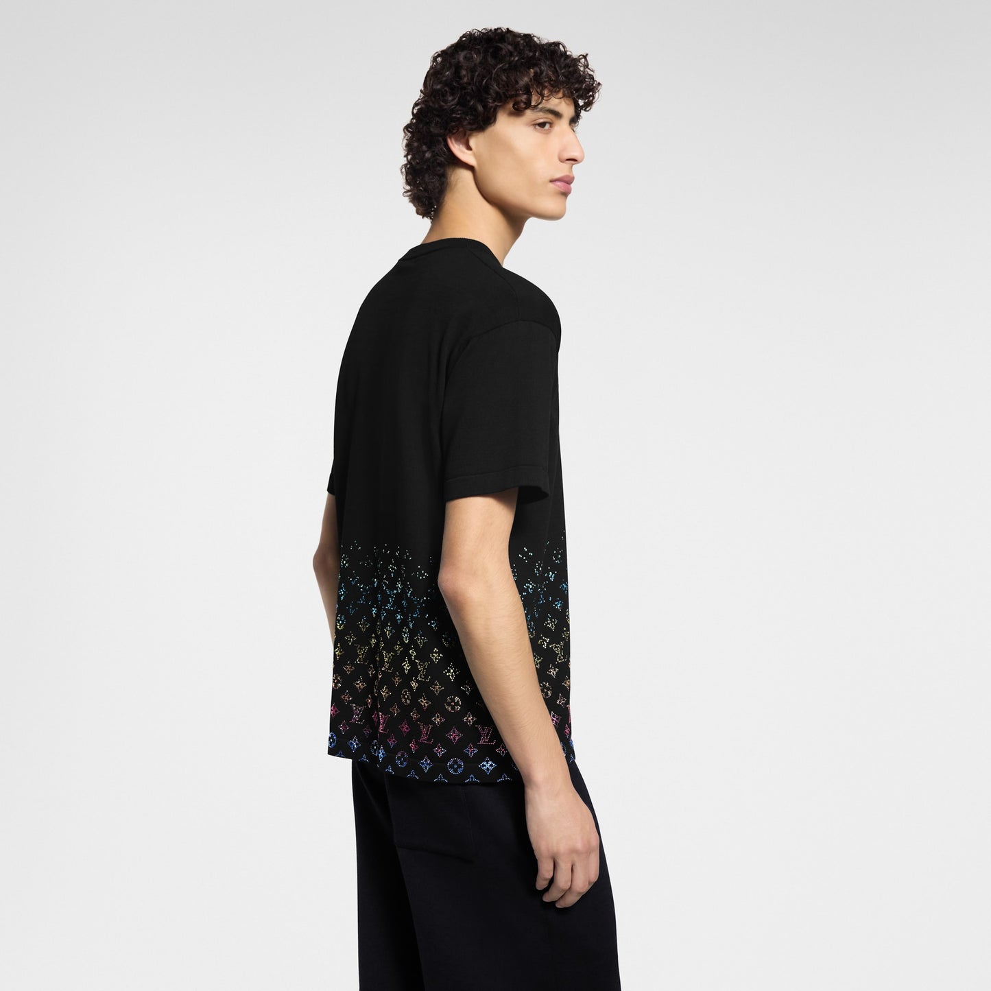 Louis Vuitton Monogram Gradient Embellished Short-Sleeved Crewneck