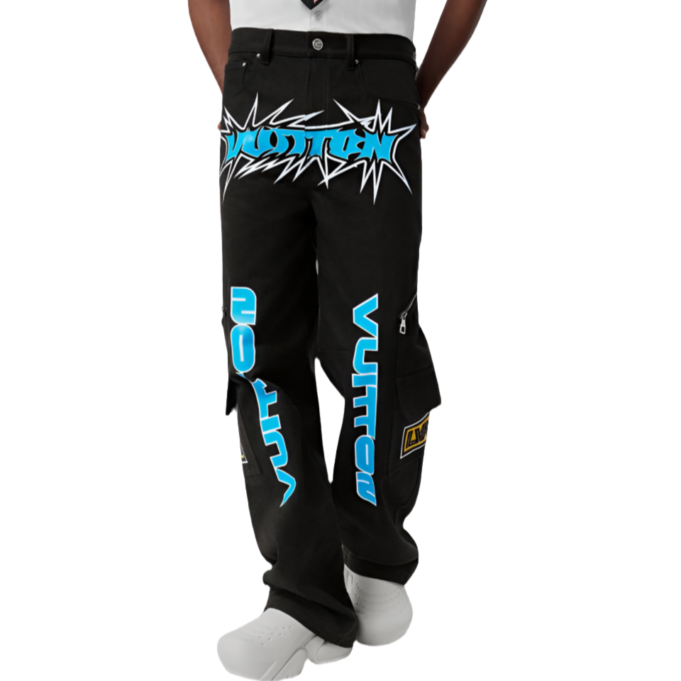 Louis Vuitton Printed Denim Pants