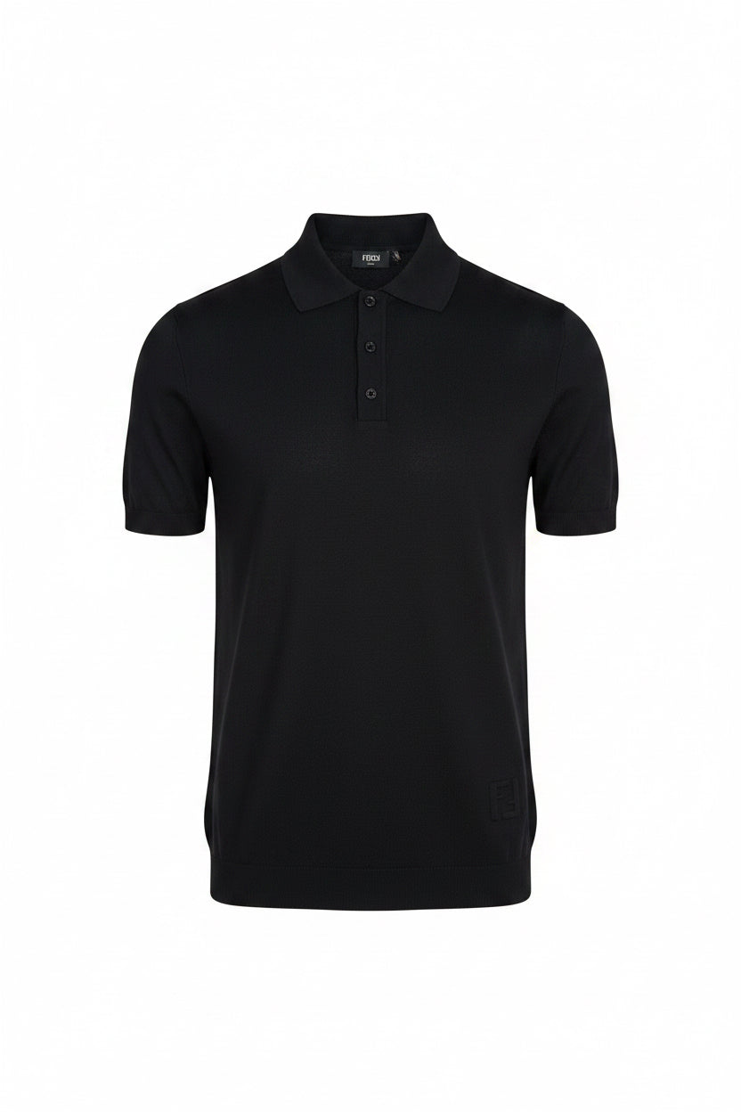 Fendi black Wool Polo Shirt