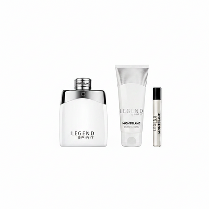 Mont Blanc Legend Spirit Set For Men Eau De Toilette 100ml + Mini Travel 7.5ml + Shower Gel 100ml