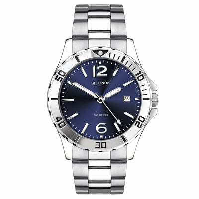 SEKONDA

SILVER CASE BLUE DIAL SILVER STRAP