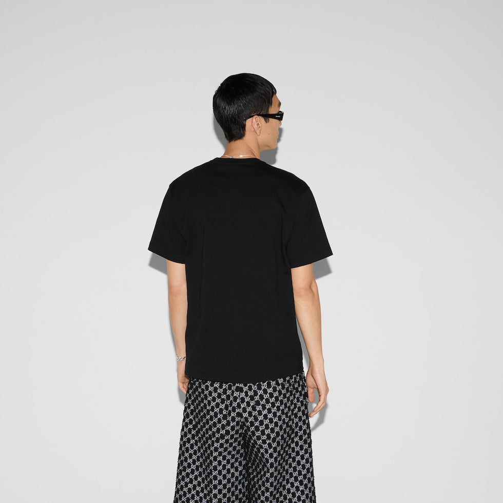 GUCCI COTTON JERSEY T-SHIRT WITH EMBROIDERY