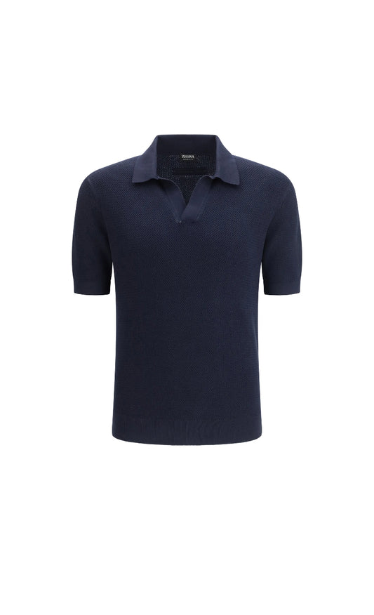 Zegna short-sleeve polo-collar T-shirt
