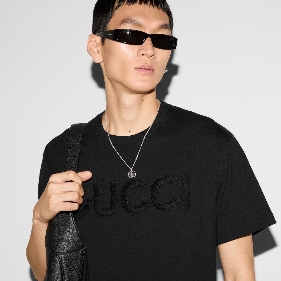 GUCCI COTTON JERSEY T-SHIRT WITH EMBROIDERY
