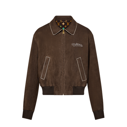 LOUIS VUITTON               Embroidered Suede Calfskin Bomber