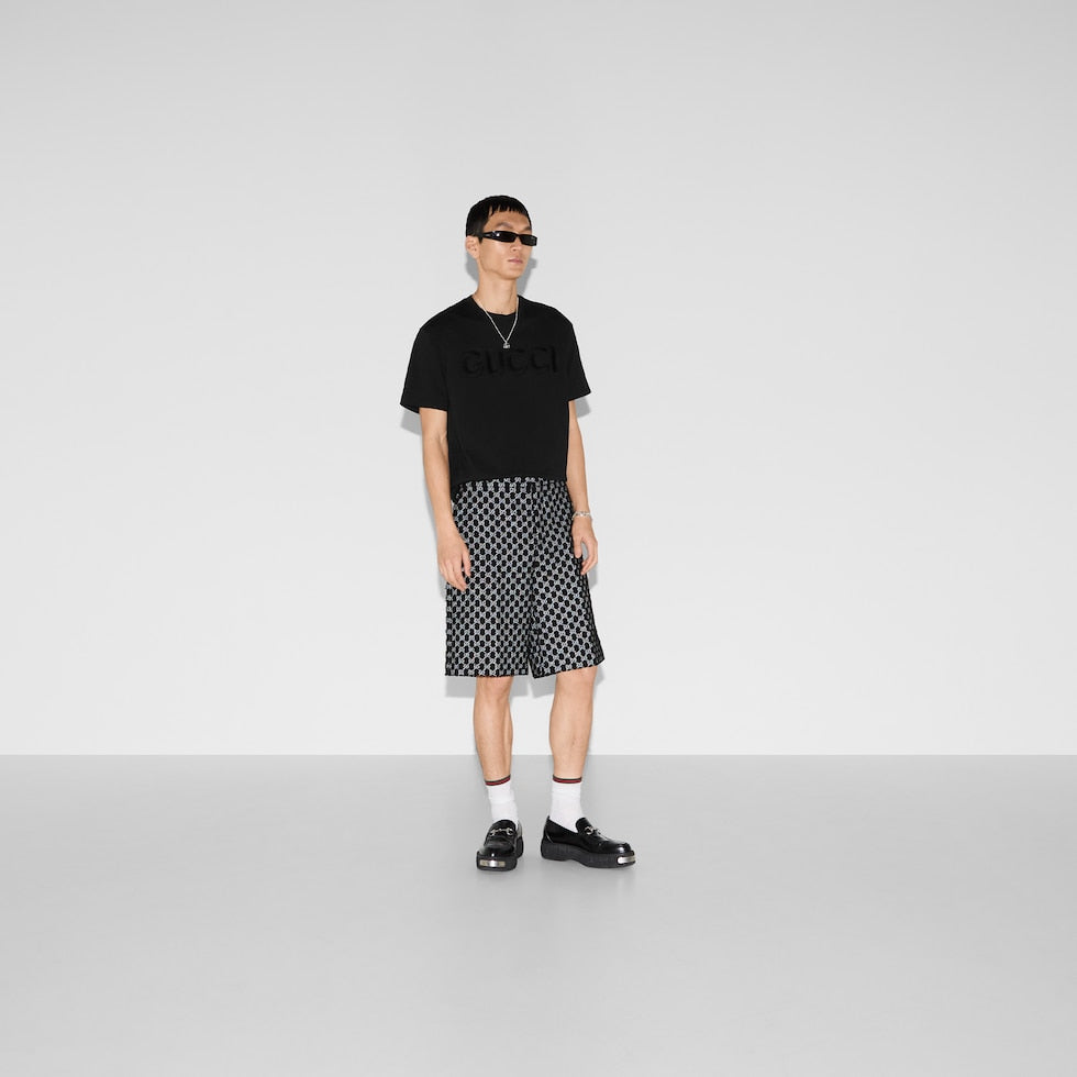 GUCCI COTTON JERSEY T-SHIRT WITH EMBROIDERY