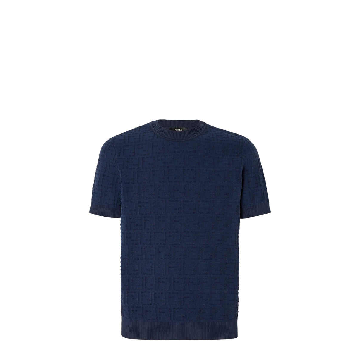 FENDI Pullover Blue cotton FF Selleria pullover