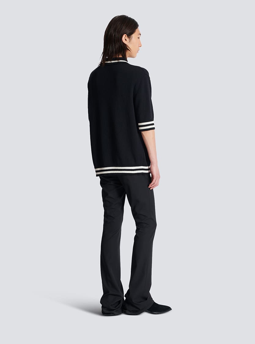 Balmain 
Wool polo shirt with Balmain Signature embroidery