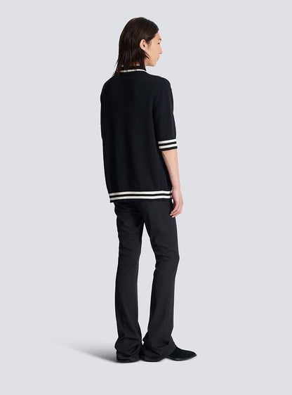 Balmain 
Wool polo shirt with Balmain Signature embroidery