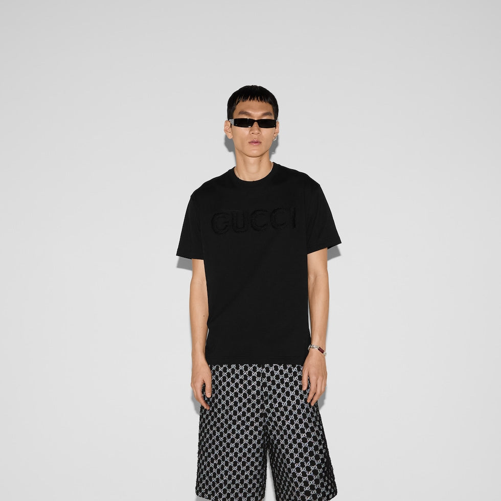 GUCCI COTTON JERSEY T-SHIRT WITH EMBROIDERY