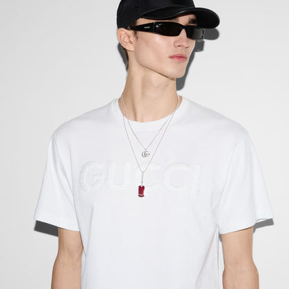 GUCCI                            EMBROIDERED COTTON JERSEY T-SHIRT