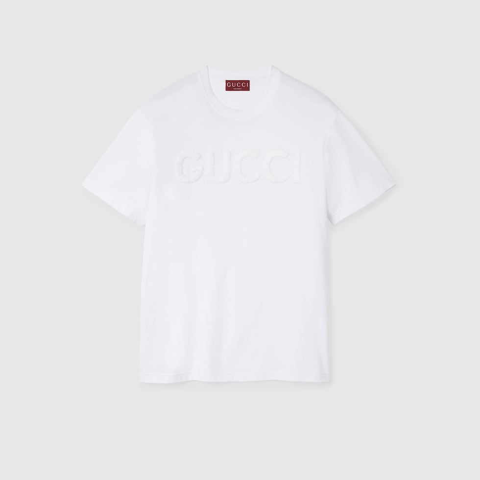 GUCCI                            EMBROIDERED COTTON JERSEY T-SHIRT