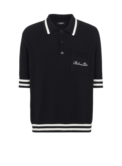 Balmain 
Wool polo shirt with Balmain Signature embroidery