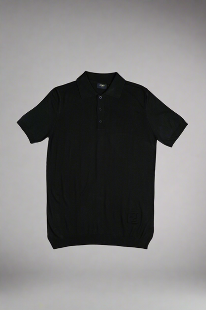Fendi black Wool Polo Shirt