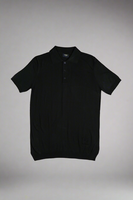 Fendi black Wool Polo Shirt