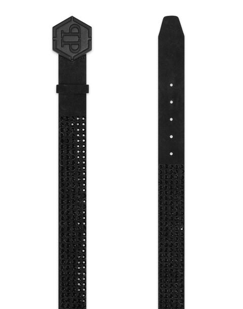 PHILIPP PLEIN SUEDE BELT STONES