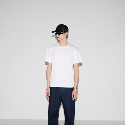 GUCCI                            EMBROIDERED COTTON JERSEY T-SHIRT