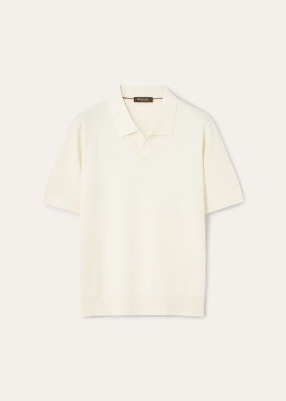 LORO PIANA
Cotton and Silk-Blend Piqué Polo Shirt
