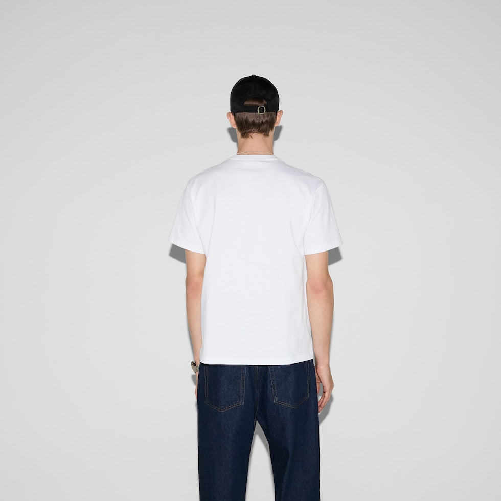 GUCCI                            EMBROIDERED COTTON JERSEY T-SHIRT