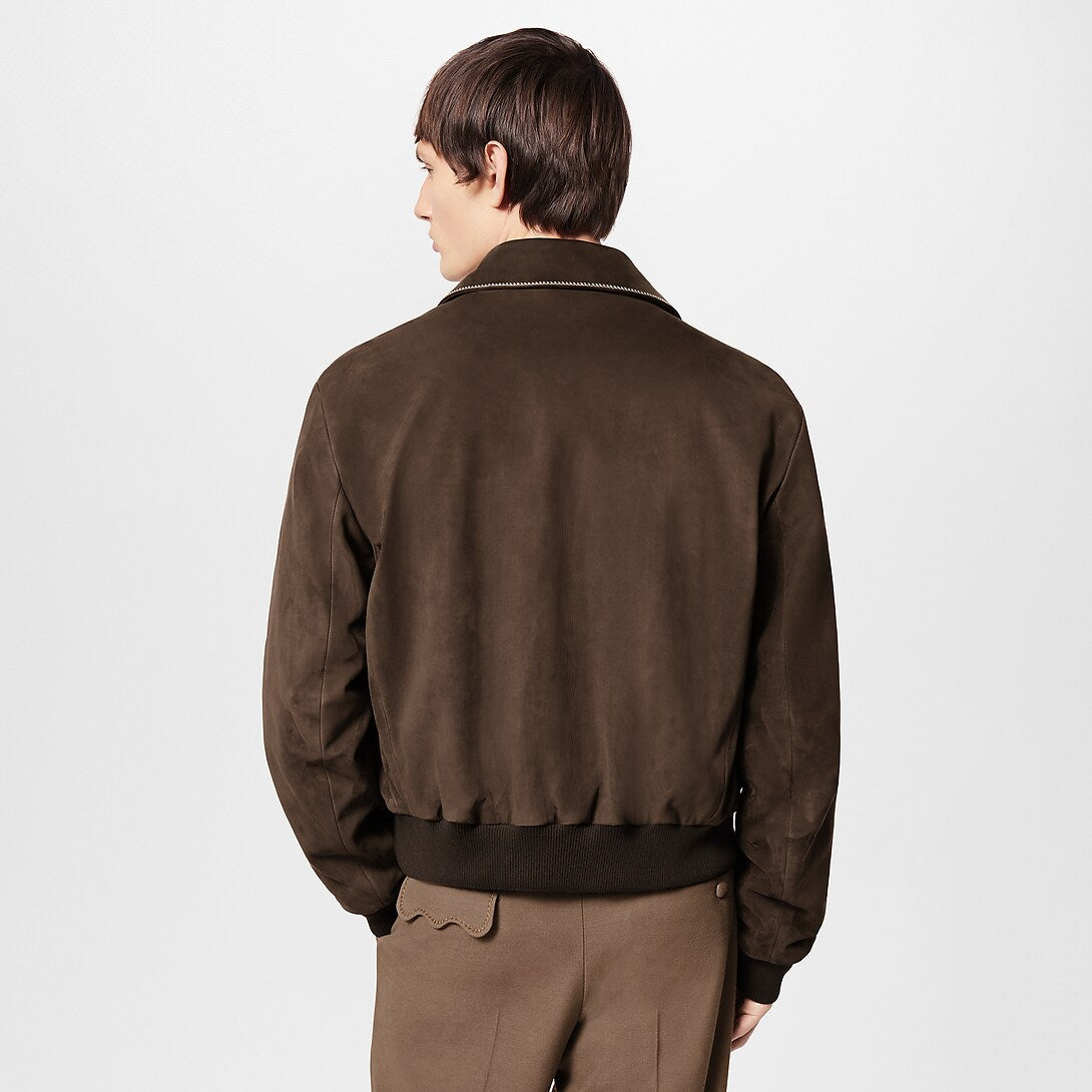 LOUIS VUITTON               Embroidered Suede Calfskin Bomber