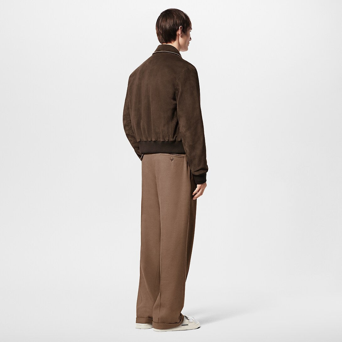 LOUIS VUITTON               Embroidered Suede Calfskin Bomber