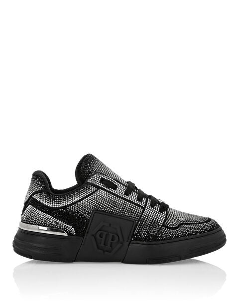 PHILIP PLEIN                             SUEDE LO-TOP SNEAKERS STRASS HEXAGON