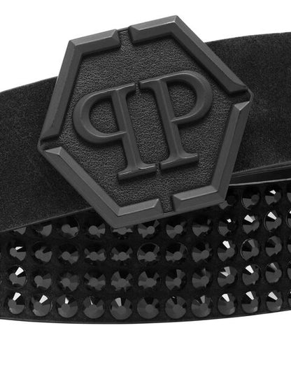 PHILIPP PLEIN SUEDE BELT STONES