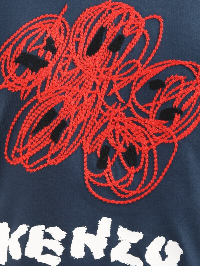 KENZO Men Navy KENZO Drawn Varsity BOKE Flower T-shirt