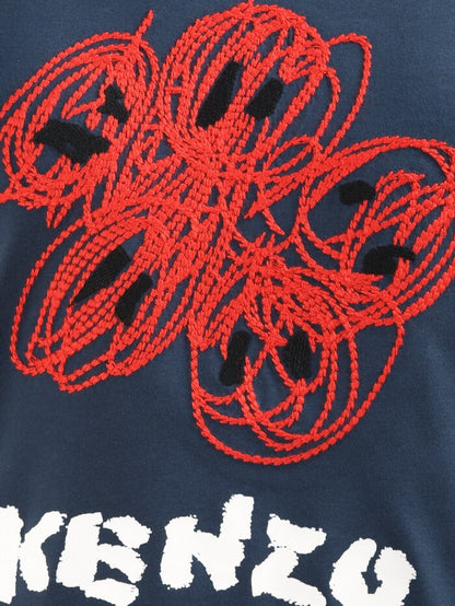 KENZO Men Navy KENZO Drawn Varsity BOKE Flower T-shirt